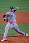 Milwaukee Brewers starting pitcher Brett Anderson throws during the first inning of a baseball game against the Miami Marlins, Sunday, May 9, 2021, in Miami. (AP Photo/Marta Lavandier)