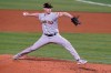 San Francisco Giants starting pitcher Anthony DeSclafani (26) throws a pitch in the second inning of a baseball game against the Miami Marlins, Friday, April 16, 2021, in Miami. (AP Photo/Marta Lavandier)