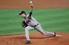 Atlanta Braves starting pitcher Max Fried throws during the first inning of a baseball game against the Miami Marlins, Saturday, Aug. 15, 2020, in Miami. (AP Photo/Lynne Sladky)