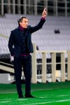 Fiorentina's coach Cesare Prandelli shouts instructions to his players during a Serie A soccer match between Fiorentina and Spezia in Florence's Artemio Franchi Stadium, Italy, Friday, Feb. 19, 2021. (Jennifer Lorenzini/LaPresse via AP)