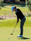 Jin Young Ko putts on the sixth green during the first round for the LPGA golf tournament at Golden in Ocala Golf and Equestrian Club, Thursday, March 4, 2021, in Ocala, Fla. (Cyndi Chambers/in Ocala Star-Banner via AP)