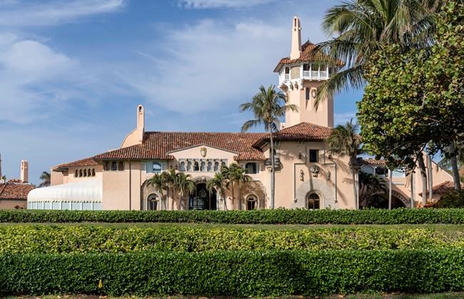 Mar-a-Lago in Palm Beach, Fla., is seen on Monday, Jan. 18, 2021. President Donald Trump is expected to return to his residence on Wednesday, Jan. 20. (Greg Lovett/The Palm Beach Post via AP)