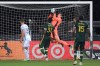 FC Cincinnati goalkeeper Przemyslaw Tyton makes a save off a corner kick during the first half of an MLS soccer match against the Portland Timbers, Tuesday, July 28, 2020, in Kissimmee, Fla. (AP Photo/Phelan M. Ebenhack)