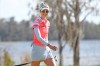 Nelly Korda smiles at fans walking up the 18th fairway during the Gainbridge LPGA golf tournament Sunday, Feb. 28, 2021, in Orlando, Fla. (AP Photo/Stan Badz)