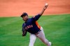 Houston Astros pitcher Framber Valdez throws during the first inning of a spring training baseball game against the New York Mets Tuesday, March 2, 2021, in Port St. Lucie, Fla. (AP Photo/Jeff Roberson)