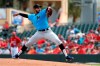 FILE - In this Feb. 26, 2020, file photo, Miami Marlins pitcher Pablo Lopez throws during the first inning of a spring training baseball game against the St. Louis Cardinals in Jupiter, Fla. The Marlins haven't played in the postseason since 2003, and likely won't get there this year. But more than three years after the death of ace Jose Fernandez in a boating accident, the Marlins believe the have the pieces to build a winning rotation. (AP Photo/Jeff Roberson, File)