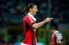 In this photo taken on Sunday, May 6, 2012, AC Milan forward Zlatan Ibrahimovic reacts during a Serie A soccer match between Inter Milan and AC Milan, at the San Siro stadium in Milan, Italy. Ibrahimovic will join AC Milan, the Milanese club announced Friday, Dec. 27, 2019 on its official twitter page. (AP Photo/Luca Bruno)
