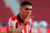 Atletico Madrid's Luis Suarez celebrates after scoring his side's opening goal during the Spanish La Liga soccer match between Atletico Madrid and Real Madrid at the Wanda Metropolitano stadium in Madrid, Spain, Sunday, March 7, 2021. (AP Photo/Manu Fernandez)