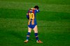 Barcelona's Lionel Messi stands at the pitch during the Spanish La Liga soccer match between Real Madrid and FC Barcelona at the Alfredo di Stefano stadium in Madrid, Spain, Saturday, April 10, 2021. Real Madrid won 2-1. (AP Photo/Manu Fernandez)