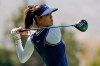 FILE - In this April 5, 2019, file photo, Michelle Wie watches her tee shot on the 18th hole during the second round of the LPGA Tour ANA Inspiration golf tournament at Mission Hills Country Club in Rancho Mirage, Calif. New mom Michelle Wie West is looking forward to being nervous again on the golf course. It's been nearly two years since Wie West last played a competitive round on the LPGA Tour, and nine months since she gave birth to daughter Makenna. (AP Photo/Chris Carlson, File)