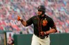 San Francisco Giants' Darin Ruf heads for home after hitting a home run off Arizona Diamondbacks starting pitcher Madison Bumgarner during the second inning of a baseball game Saturday, Sept. 5, 2020, in San Francisco. (AP Photo/Eric Risberg)