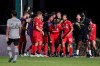 Back training following quarantine in the wake of the MLS is Back Tournament, Toronto FC awaits word on where and when it will play next. Toronto FC forward Ayo Akinola, center, celebrates with teammates after scoring his third goal of the game during second half MLS soccer action against the Montreal Impact, in Kissimmee, Fla., Thursday, July 16, 2020. THE CANADIAN PRESS/AP-John Raoux