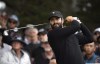 International team player Adam Hadwin of Canada tees off on the 12th hole in his singles match during the President's Cup golf tournament at Royal Melbourne Golf Club in Melbourne on December 15, 2019. THE CANADIAN PRESS/AP-Andy Brownbill
