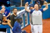 Toronto Blue Jays Derek Fisher (23) flexes his arms during batting practice at summer training in Toronto, Sunday, July 19, 2020. An expanded playoff structure for the truncated 2020 baseball season has given the Toronto Blue Jays more reason to focus on the present as well as the future. THE CANADIAN PRESS/Cole Burston