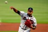 Atlanta Braves' Huascar Ynoa pitches against the Miami Marlins during the first inning of a baseball game Monday, Sept. 21, 2020, in Atlanta. (AP Photo/John Amis)