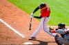 Atlanta Braves' Freddie Freeman connects for a grand slam over left center field during the sixth inning of a baseball game against the Washington Nationals, Sunday, Sept. 6, 2020, in Atlanta. (AP Photo/John Amis)