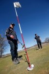 JOHN WOODS / WINNIPEG FREE PRESS
Guido Cerasani, owner of Shooters Golf, and his son Eason have developed a way to allow golfers to remove their ball without touching the flag. Golf courses will be allowed to open next week under restrictions of four per group and one per cart.