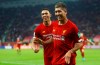 Liverpool's Roberto Firmino celebrates after scoring his side's second goal during the Club World Cup semifinal soccer match between Liverpool and Monterrey at the Khalifa International Stadium in Doha, Qatar, Wednesday, Dec. 18, 2019. (AP Photo/Hussein Sayed)