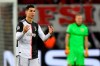 Juventus' Cristiano Ronaldo reacts during the Champions League Group D soccer match between Bayer Leverkusen and Juventus at the BayArena in Leverkusen, Germany, Wednesday, Dec. 11, 2019. (AP Photo/Martin Meissner)