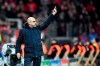 Leverkusen's head coach Peter Bosz gives instructions from the side line during the Champions League Group D soccer match between Bayer Leverkusen and Juventus at the BayArena in Leverkusen, Germany, Wednesday, Dec. 11, 2019. (AP Photo/Martin Meissner)