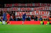 Fans hold banner during a first leg, round of 16, Champions League soccer match between Chelsea and Bayern Munich at Stamford Bridge stadium in London, England, Tuesday Feb. 25, 2020. (AP Photo/Kirsty Wigglesworth)