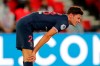 PSG's Julian Draxler reacts after scores his side's opening goal during the French League One soccer match between Paris Saint-Germain and Metz at the Parc des Princes in Paris, France, Wednesday, Sept.16, 2020. (AP Photo/Francois Mori)