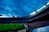 A general view shows the players of Barcelona and Betis during the Spanish La Liga soccer match between FC Barcelona and Betis at the Camp Nou stadium in Barcelona, Spain, Saturday, Nov. 7, 2020. (AP Photo/Joan Monfort)