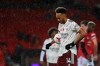 Arsenal's Pierre-Emerick Aubameyang prepares for the penalty during the English Premier League soccer match between Manchester United and Arsenal at the Old Trafford stadium in Manchester, England, Sunday, Nov. 1, 2020. (Shaun Botterill/Pool via AP)