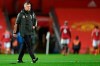 Manchester United's manager Ole Gunnar Solskjaer leaves the field end of the English Premier League soccer match between Manchester United and Arsenal at the Old Trafford stadium in Manchester, England, Sunday, Nov. 1, 2020. (Shaun Botterill/Pool via AP)