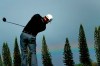 Graeme McDowell hits from the first tee as a rainbow forms on the horizon during second round of the Tournament of Champions golf event, Friday, Jan. 3, 2020, at Kapalua Plantation Course in Kapalua, Hawaii. (AP Photo/Matt York)