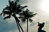 Collin Morikawa hits from the 17th tee during the second round of the Sony Open PGA Tour golf event, Friday, Jan. 10, 2020, at Waialae Country Club in Honolulu. (AP Photo/Matt York)