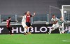 Inter Milan's Brahim Diaz, left, scores a goal during the Italian Serie A soccer match between Juventus and Milan, at the Juventus Stadium in Turin, Italy, Sunday, May 9, 2021. (Tano Pecoraro/LaPresse via AP)
