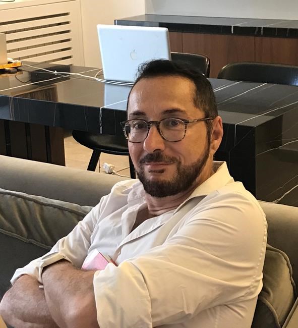 Sami Basbous is shown in this undated handout photo. Sami Basbous was sitting at his computer when smoke billowing from the Beirut port caught his eye. The next thing he remembers is feeling an earthquake, said the Canadian artist from Montreal who is visiting Lebanon in a WhatsApp interview. THE CANADIAN PRESS/HO - Sami Basbous