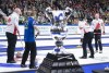 Canada skip Kevin Koe and Sweden skip Niklas Edin watch a shot come in followed by lead Ben Hebert and third B.J. Neufeld next to the championship trophy during the gold medal game at the Men's World Curling Championship in Lethbridge, Alta. on April 7, 2019. The 2021 men's world curling championship will be held in Ottawa. Curling Canada and the World Curling Federation jointly announced the country's capital city will host the championship at TD Place Arena. Ottawa will host the event for the first time. THE CANADIAN PRESS/Paul Chiasson