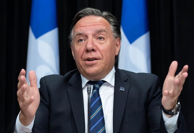 Quebec Premier Francois Legault responds to reporters questions during a news conference on the COVID-19 pandemic at the National Assembly in Quebec City on September 15, 2020. Quebec has begun rolling out its COVID-19 advertising campaign in the hopes of putting a human face on the deadly virus and reaching those who discount its severity. The ads -- the first of which was released Tuesday night -- include testimonials of those impacted directly by COVID-19. Premier Francois Legault shared the 30-second spot — the story of a man named Francis, a COVID-19 survivor in his 50s. THE CANADIAN PRESS/Jacques Boissinot