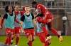 Toronto FC's Richie Laryea, right, celebrates his goal with his teammates during the second half of an MLS soccer match, Sunday, Sept. 27, 2020, in East Hartford, Conn. THE CANADIAN PRESS/AP, Jessica Hill