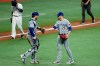 Toronto Blue Jays relief pitcher Ken Giles, right, celebrates with catcher Danny Jansen after closing out the Tampa Bay Rays during the ninth inning of a baseball game in St. Petersburg, Fla., on July 24, 2020. Toronto Blue Jays reliever Ken Giles returned to the 10-day injured list Wednesday due to a right arm injury. Manager Charlie Montoyo said the right-hander had an MRI exam but he had yet to see the results. The move likely means Giles will not play again this season. He missed almost seven weeks with a right forearm strain before returning last week. THE CANADIAN PRESS/AP, Chris O'Meara
