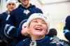 MIKAELA MACKENZIE / WINNIPEG FREE PRESS
Zack Kuffel, 12, asks Jets players questions using Zack a tablet at the Children's Rehab Centre for the Jets' annual holiday visit in Winnipeg on Monday.