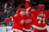 CP
Detroit Red Wings right wing Filip Zadina (11) celebrates his goal with Filip Hronek (17) and Dylan Larkin (71) in the second period of an NHL hockey game against the Winnipeg Jets, Thursday, Dec. 12, 2019, in Detroit. (AP Photo/Paul Sancya)