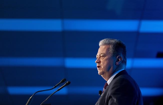Neil Bruce, president and CEO of SNC-Lavalin, addresses the engineering company's annual shareholders meeting in Montreal on Thursday, May 2, 2019. Former SNC-Lavalin Group Inc. CEO Neil Bruce earned a full $7 million in 2019, though his tenure came to an end less than halfway through the year. THE CANADIAN PRESS/Paul Chiasson