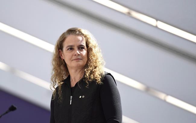 Governor General Julie Payette delivers remarks during a celebration of the 100th anniversary of Statistics Canada at its headquarters in Ottawa on Friday, March 16, 2018. THE CANADIAN PRESS/Justin Tang