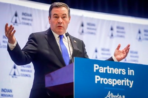Alberta Premier Jason Kenney delivers remarks at the Indigenous Participation in Major Projects conference in Calgary, Alta., Wednesday, Feb. 26, 2020.THE CANADIAN PRESS/Jeff McIntosh
