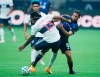 Vancouver Whitecaps defender Derek Cornelius (13) fights for control of the ball with Montreal Impact midfielder Saphir Taider (8) during the first half of MLS soccer action in Vancouver, B.C. Sunday, September 13, 2020. THE CANADIAN PRESS/Jonathan Hayward