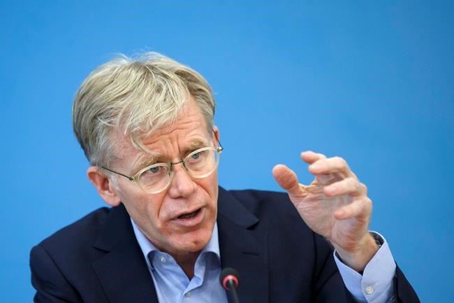 Bruce Aylward, Team Lead WHO-China joint mission on COVID-19, speaks to the media about the COVID-19 after returning from China, during a press conference, at the World Health Organization, WHO, headquarters in Geneva, Switzerland, Tuesday, Feb. 25, 2020. (Salvatore Di Nolfi/Keystone via AP)