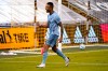 Sporting Kansas City forward Khiry Shelton celebrates after scoring a goal during the first half of an MLS soccer match against FC Dallas Wednesday, Sept. 2, 2020, in Kansas City, Kan. (AP Photo/Charlie Riedel)