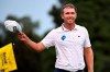 Seamus Power waves to the crowd following his win on the sixth playoff hole of the Barbasol Championship golf tournament at Keene Trace in Nicholasville, Ky., Sunday, July 18, 2021. (AP Photo/Timothy D. Easley)