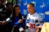 Los Angeles Dodgers manager Dave Roberts is interviewed by reporters during Dodger Stadium FanFest Saturday, Jan. 25, 2020, in Los Angeles. (AP Photo/Mark J. Terrill)