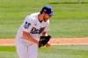 Los Angeles Dodgers starting pitcher Clayton Kershaw celebrates after striking out Washington Nationals' Jordy Mercer to end the top of the sixth inning of a baseball game Sunday, April 11, 2021, in Los Angeles. (AP Photo/Mark J. Terrill)