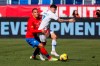Costa Rica midfielder David Guzman (20) grabs United States forward Paul Arriola (7) during the first half of an international friendly soccer match in Carson, Calif., Saturday, Feb. 1, 2020. (AP Photo/Ringo H.W. Chiu)