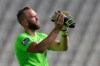 FILE - In this Thursday, Aug. 1, 2019 file photo, Shamrock Rovers' goalkeeper Alan Mannus after the Europa League second leg second qualifying round soccer match between Apollon Limassol and Shamrock Rovers at GSP stadium, in Nicosia, Cyprus. Irish soccer is buzzing with one of the biggest clubs in European soccer making its return to the Emerald Isle on Thursday Sept. 17, 2020. AC Milan expects to have Zlatan Ibrahimovic in tow against Shamrock Rovers in Europa League qualifying for its first competitive game on Irish soil since 1975. (AP Photo/Petros Karadjias, File)